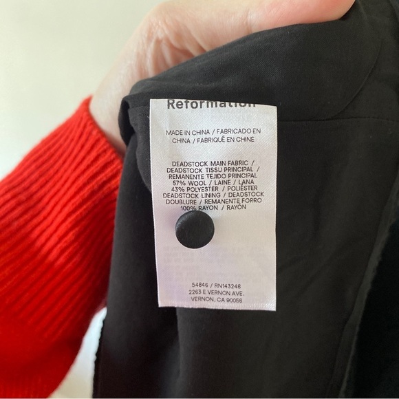 Reformation Citron Black Mini Dress Size Womens 12 NWOT - Picture 6 of 14